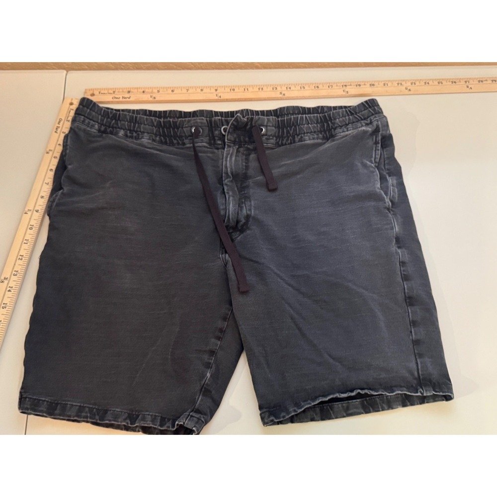 Black Washed Drawstring Hybrid Shorts Mens XL Elastic Waist Casual Surf Skate